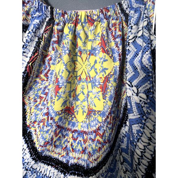 Renee C. Made in USA Off the Shoulder Multicolor Summer Boho Top Womens Small - Picture 4 of 8